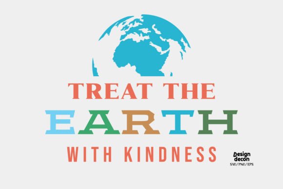 Earth Day Kind Quote Retro SVG