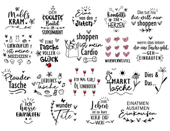 Tote Bag Quote,Taschensprüche Svg German